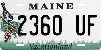 ME license plate 2360UF