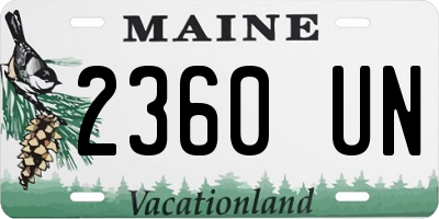 ME license plate 2360UN