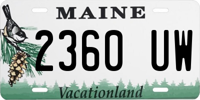 ME license plate 2360UW