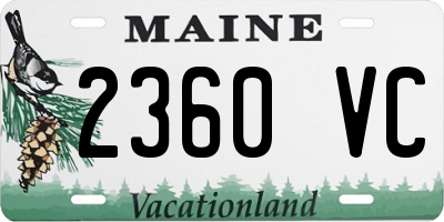 ME license plate 2360VC