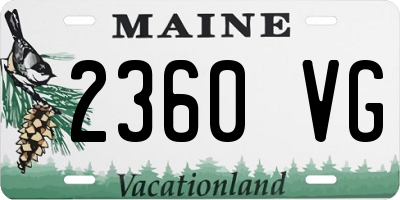 ME license plate 2360VG