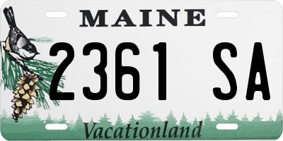 ME license plate 2361SA