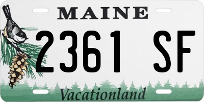 ME license plate 2361SF