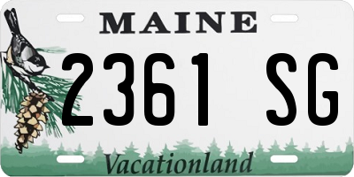 ME license plate 2361SG