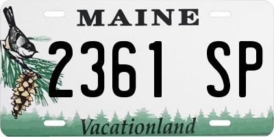 ME license plate 2361SP