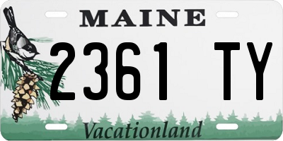 ME license plate 2361TY
