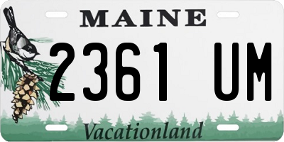 ME license plate 2361UM