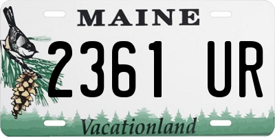 ME license plate 2361UR