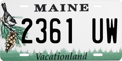 ME license plate 2361UW