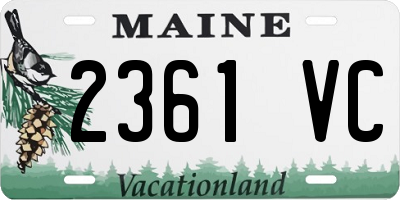 ME license plate 2361VC