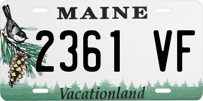 ME license plate 2361VF