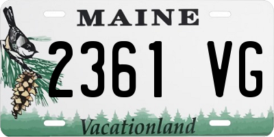 ME license plate 2361VG