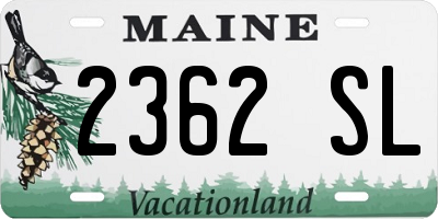 ME license plate 2362SL