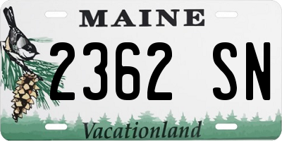 ME license plate 2362SN