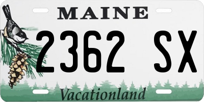 ME license plate 2362SX