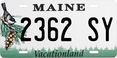 ME license plate 2362SY
