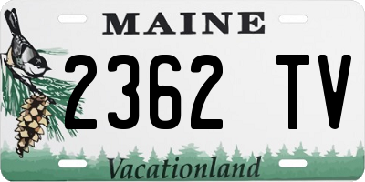 ME license plate 2362TV