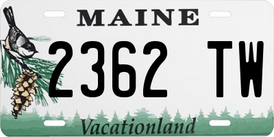 ME license plate 2362TW