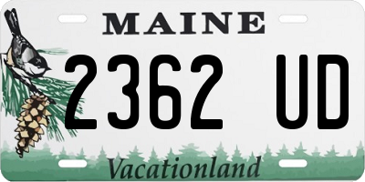 ME license plate 2362UD