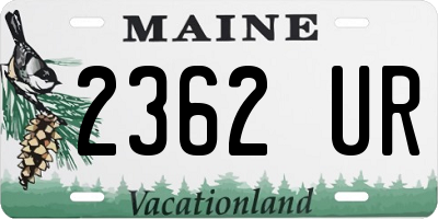 ME license plate 2362UR