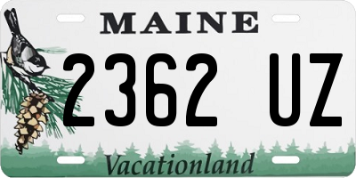 ME license plate 2362UZ