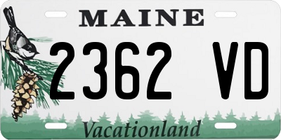 ME license plate 2362VD