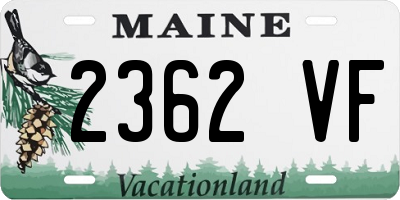 ME license plate 2362VF