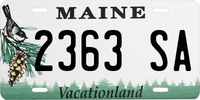 ME license plate 2363SA