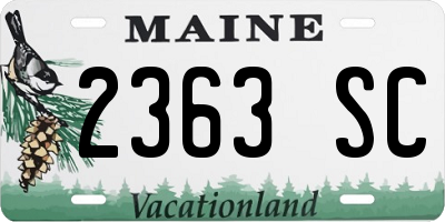 ME license plate 2363SC