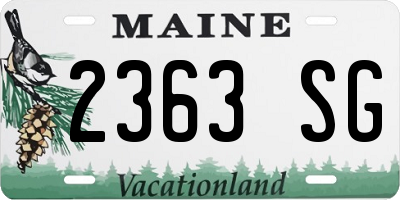 ME license plate 2363SG