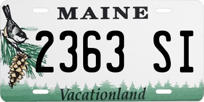 ME license plate 2363SI