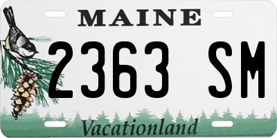 ME license plate 2363SM
