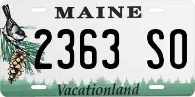 ME license plate 2363SO