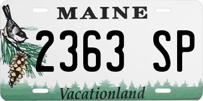ME license plate 2363SP