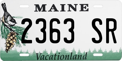 ME license plate 2363SR