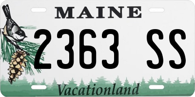 ME license plate 2363SS