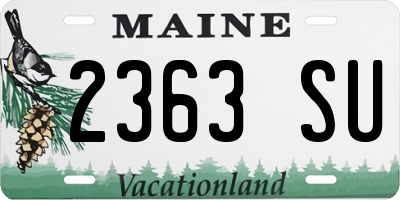 ME license plate 2363SU