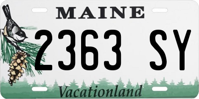 ME license plate 2363SY