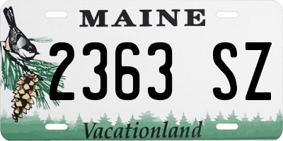 ME license plate 2363SZ