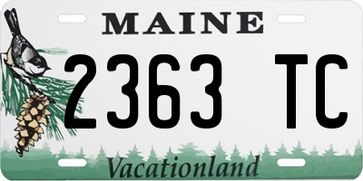 ME license plate 2363TC