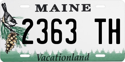 ME license plate 2363TH