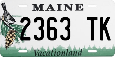 ME license plate 2363TK
