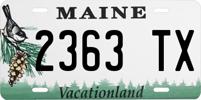ME license plate 2363TX
