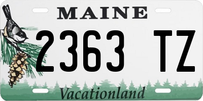 ME license plate 2363TZ