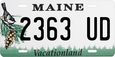 ME license plate 2363UD