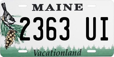 ME license plate 2363UI