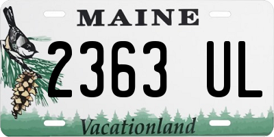 ME license plate 2363UL