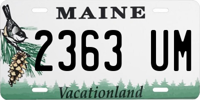 ME license plate 2363UM