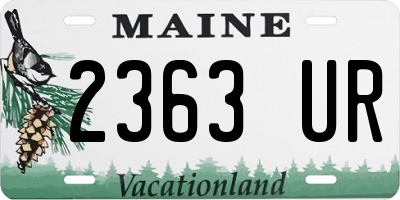 ME license plate 2363UR