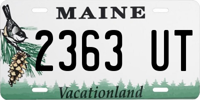 ME license plate 2363UT
